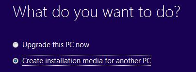 create installation media for another pc