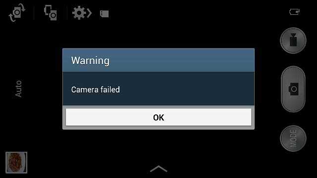 warning camera failed