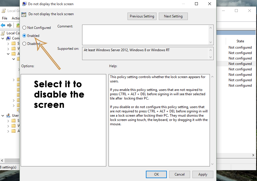 how to remove screen lock in laptop windows 7
