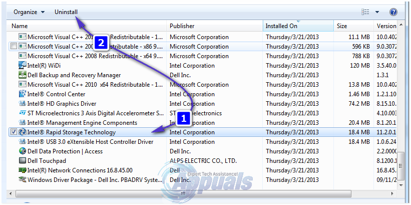 intel rapid storage 1