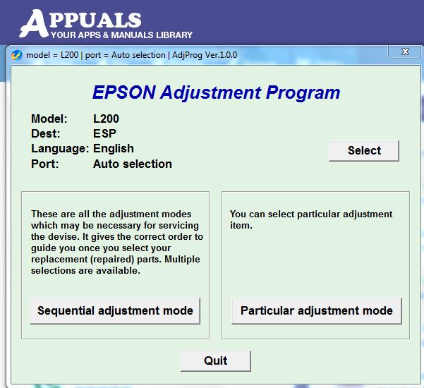 Epson adjustment program l300. Adjprog. Epson adjustment program.