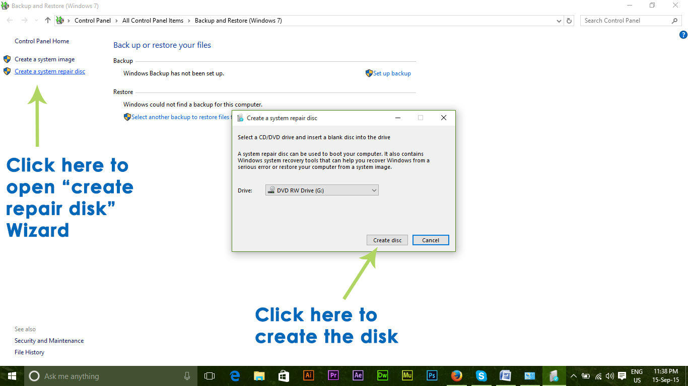 restore windows 7 without disk