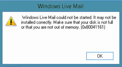 windows live mail message cannot be found