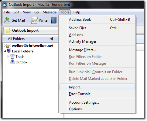 how to transfer thunderbird email to new computer