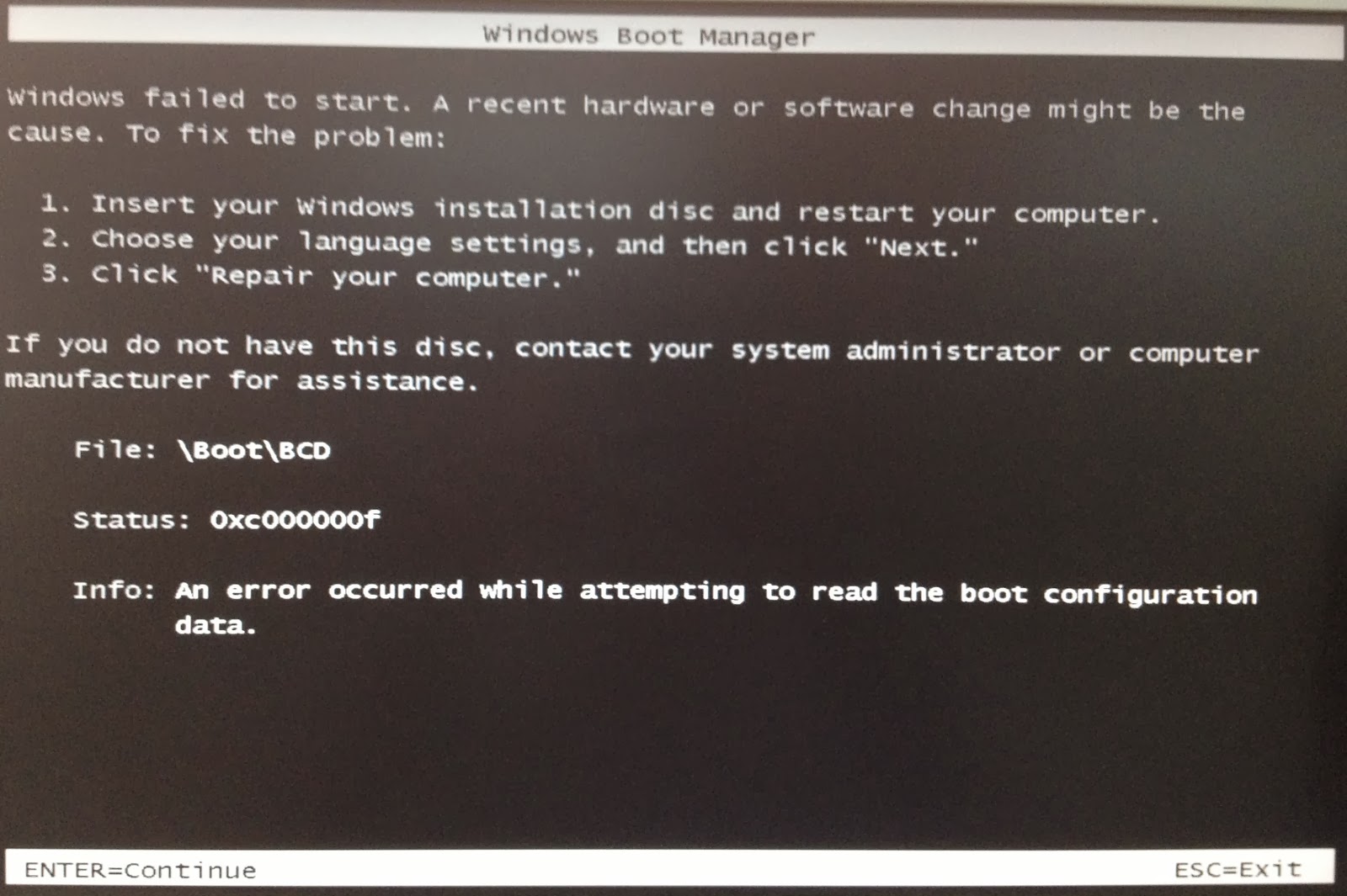 How To Fix Boot Error 0xcf