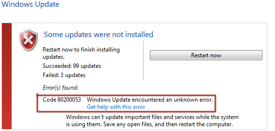 Image result for windows update error code 80200053