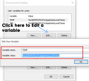 How to edit environment variables in Windows 10