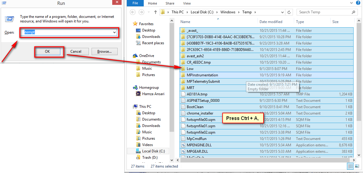 download temp file Restore temp files.