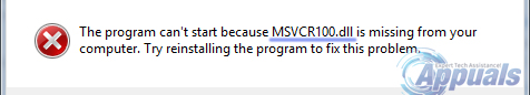 Fix: MSVCP100.dll is missing