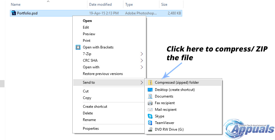 How To Compress / ZIP a File in Windows 10