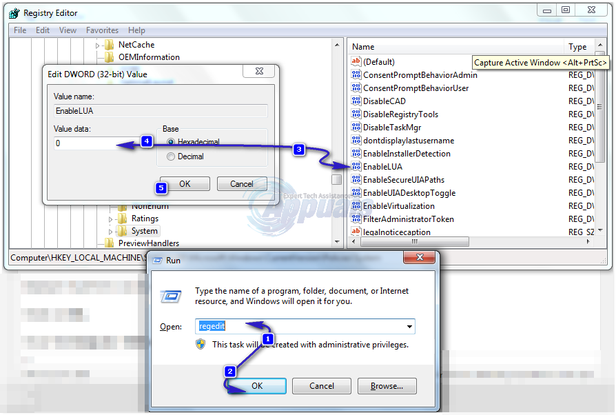 user account control (uac) must be disabled