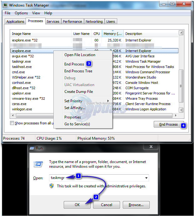 microsoft ie execute shell has stopped working