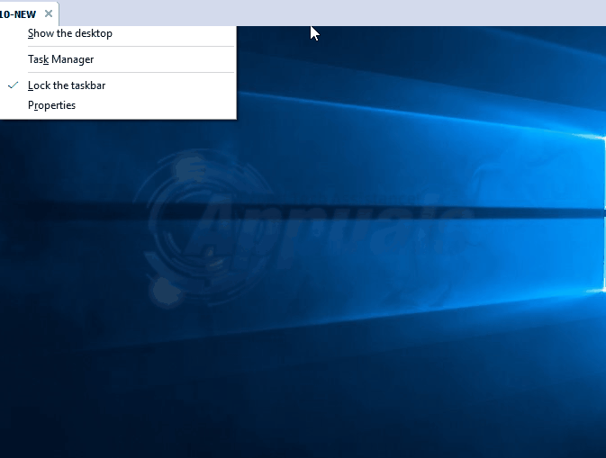 windows 10 lock taskbar