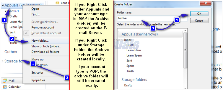 windows live mail storage folders missing