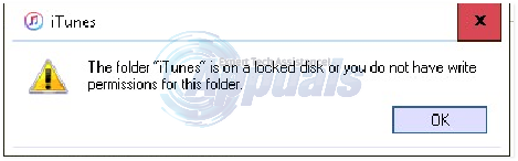 Fix: The folder "iTunes" is on a locked disk... - Appuals.com