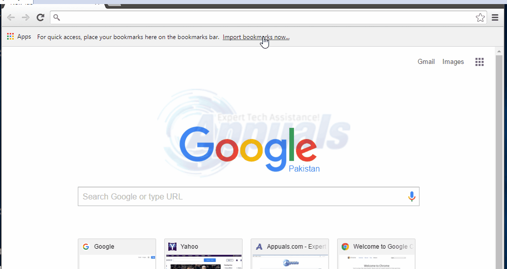 google chrome homepage icons