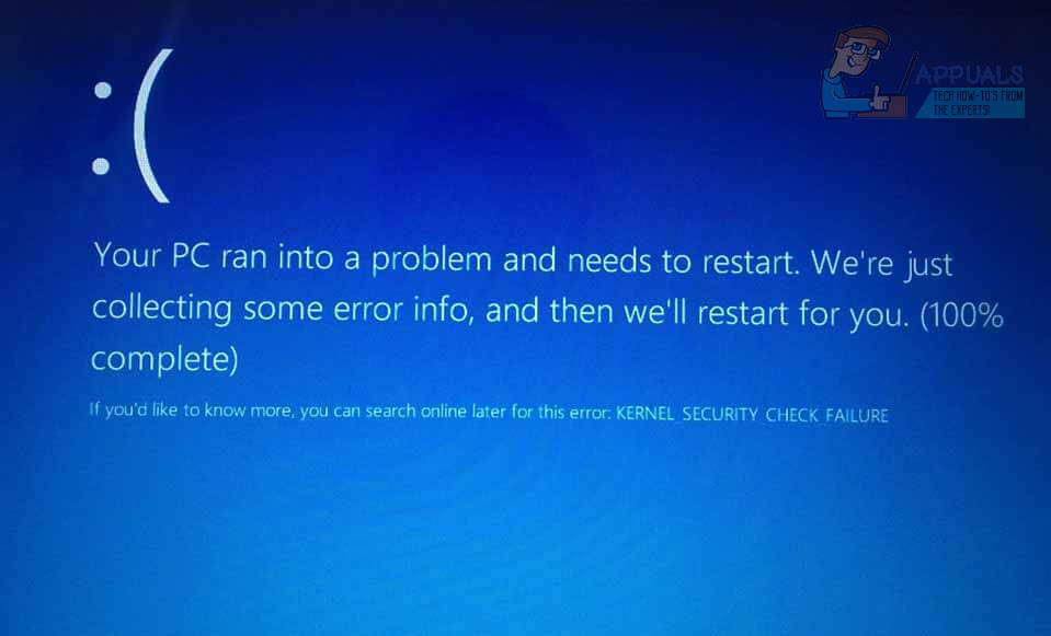 kernel security check failure fix