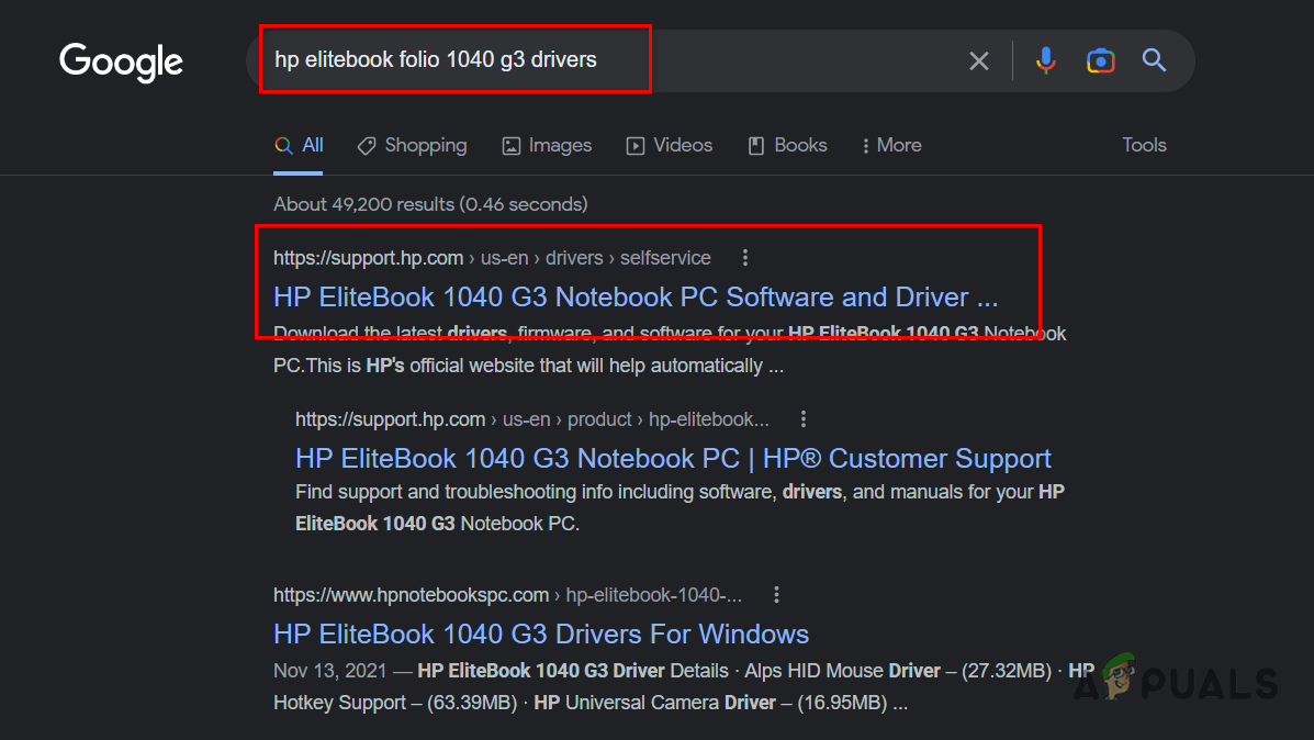 Opening Official Support Page of Laptop