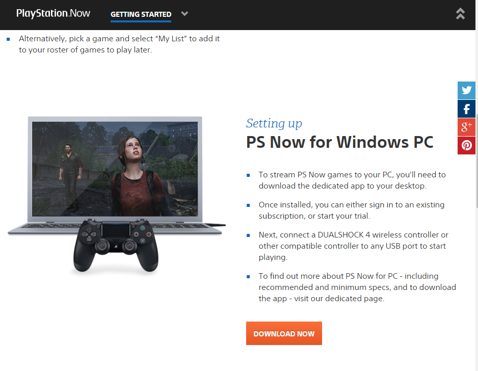 playstation now pc without controller