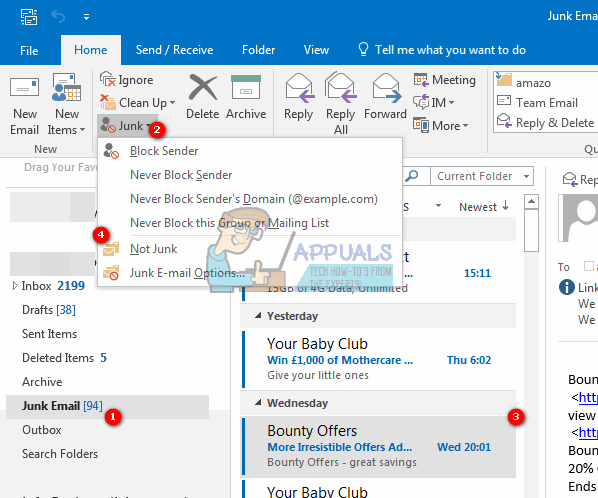 How to Stop Outlook 2016 From Moving Emails to Junk or Spam Folder - Appuals.com