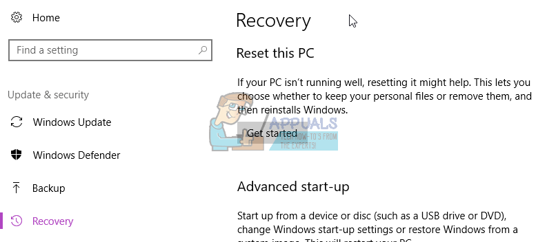 come resettare computer windows 10