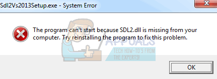Fix Sdl2 Dll Is Missing Appuals Com