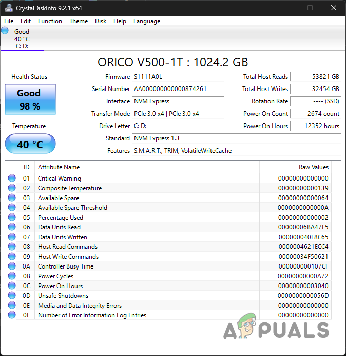 Checking Disk Health with CrystalDiskInfo