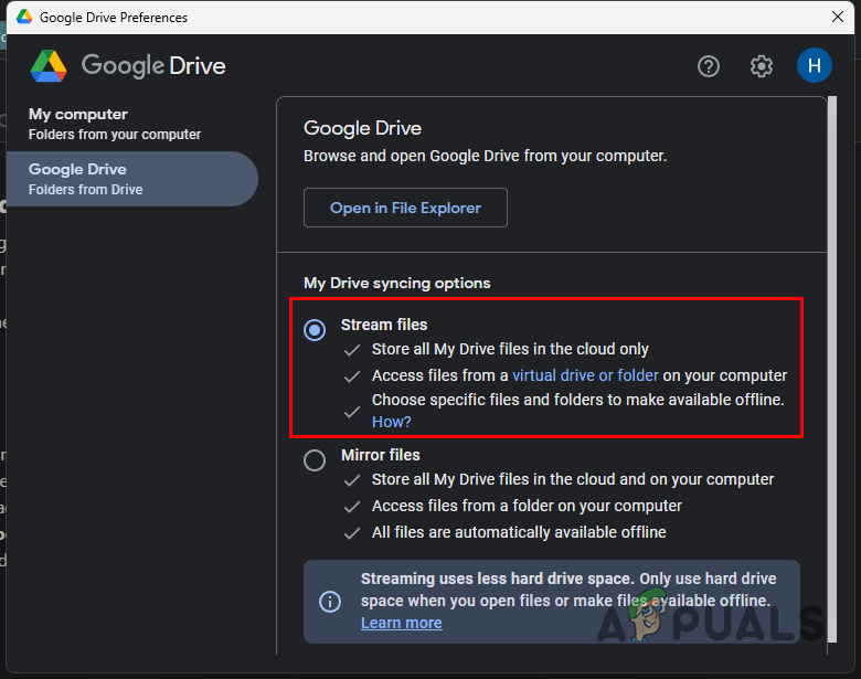Selecting Stream Files Only