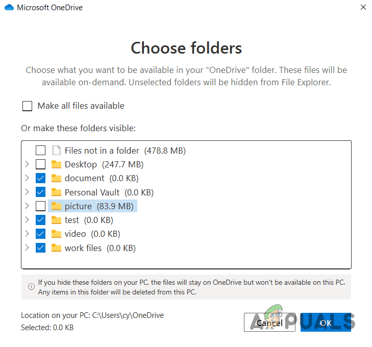 Removing Synced Folders in OneDrive