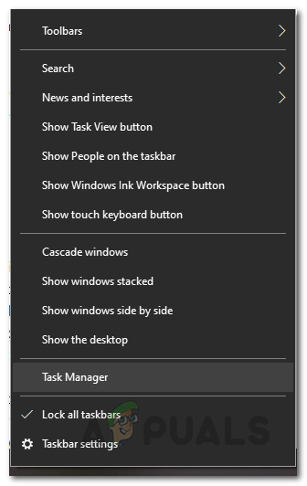Opening Task Manager