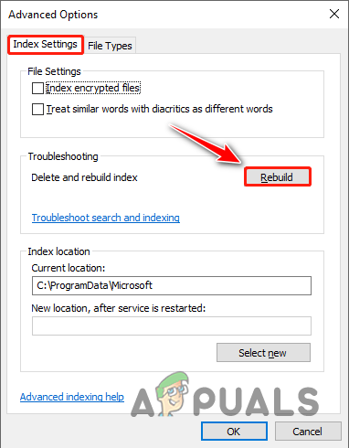 Rebuilding Search Index