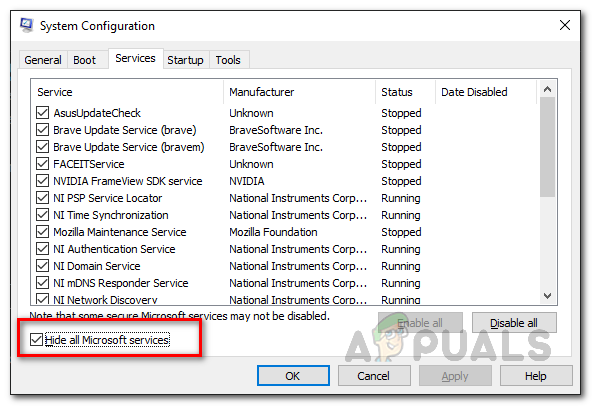 Hiding Microsoft Services