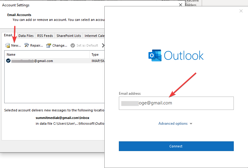 Add Email Account to Microsoft Outlook 2016
