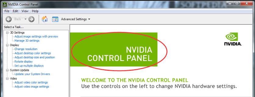 nvidia control panel settings missing