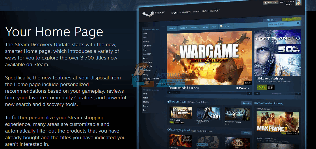 Steam's new store page boosts discovery and personalisation options