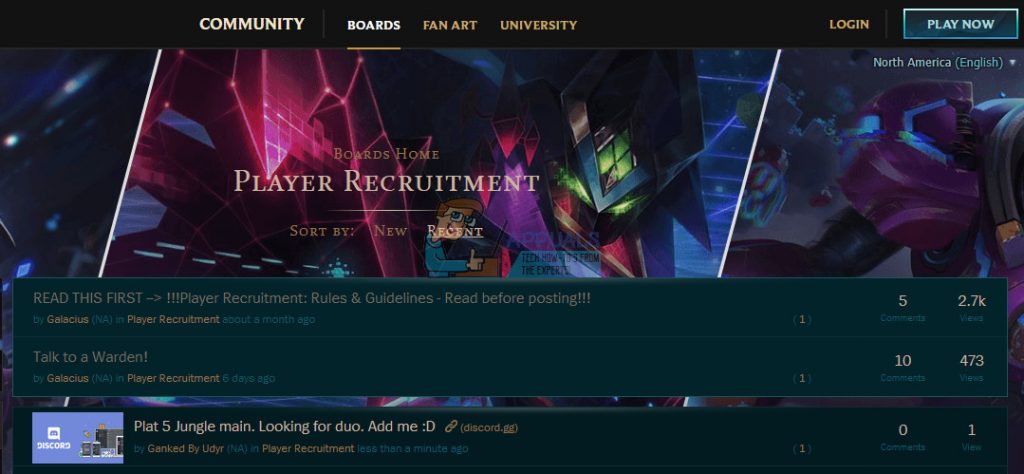 league of legend splayer recruitment