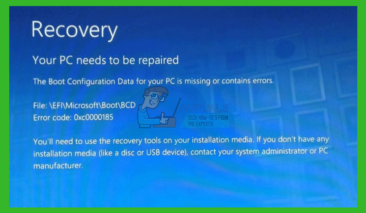 The boot configuration data for your pc. Ошибка 0xc0000185. Код 0xc0000185 Windows 10. Виндовс ошибка 0xc0000185. 0xc0000185.