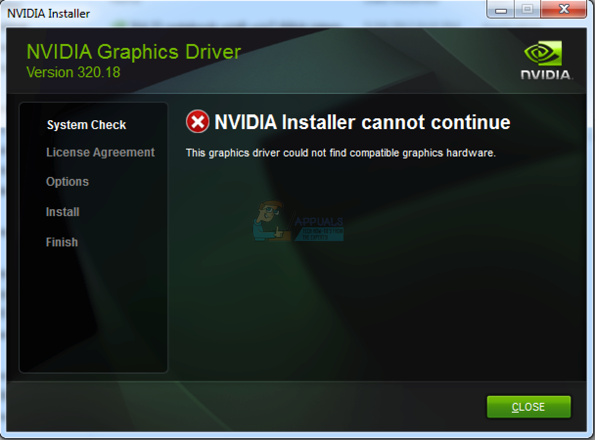 nvidia driver update download failed