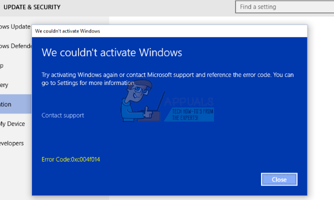 How To Fix Error 0xc004f014 During Activation On Windows 10 Appuals Com