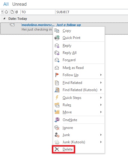 outlook quick steps forward email send immediately