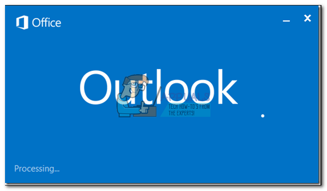 outlook stuck at processing