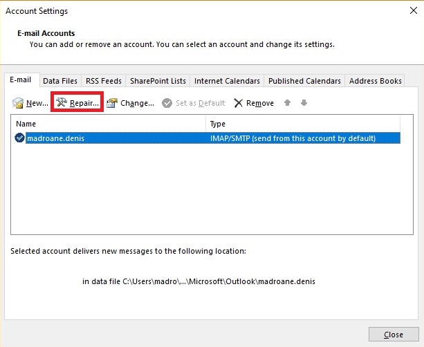 comcast email server settings for outlook 2007