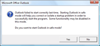 outlook safe mode turn off