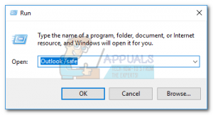 outlook 2016 will not open just processing
