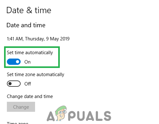 Set Time Automatically
