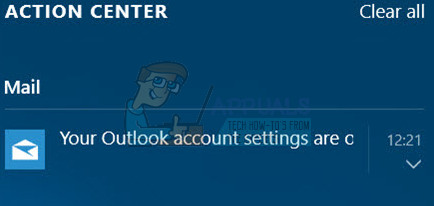 windows 10 outlook account settings out of date