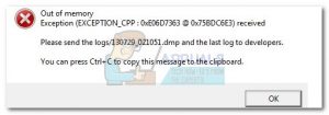 Fix: Unknown Software Exception 0xe06d7363