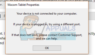wacom error a supported tablet was not found