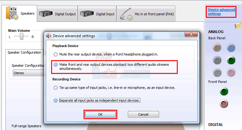 realtek hd audio manager headset setup