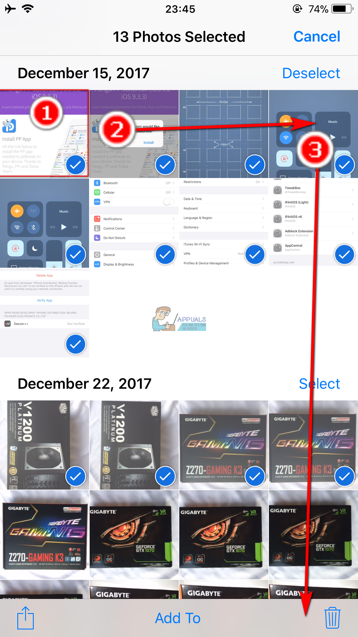 how to delete all photos from iphone 12 pro